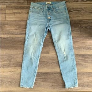 Madewell 9” high rise skinny crop jeans